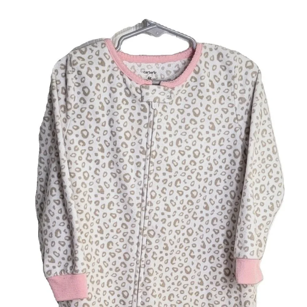 Carter’s Toddler Footed Pajamas Fleece One‑Piece Sleeper Size 4T